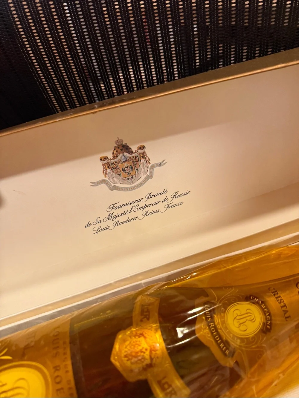 Louis Roederer Cristal Champagne Gold Gift Box New Bottle